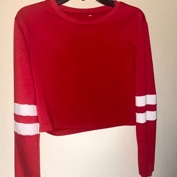 jersey style crop top sweater - Picture 2 of 2
